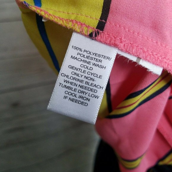 Ann Taylor Loft Sz Medium Sheer Top Striped Blouse - Picture 6 of 10